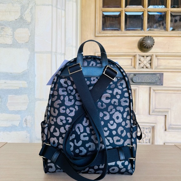 Kate Spade Chelsea Medium leopard print Backpack NWT Black Gold - Picture 8 of 8